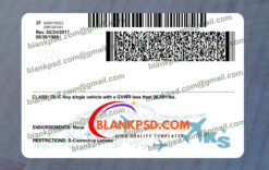 Kansas Drivers License Template New V2 1200 DPI 10 back of kansas drivers license