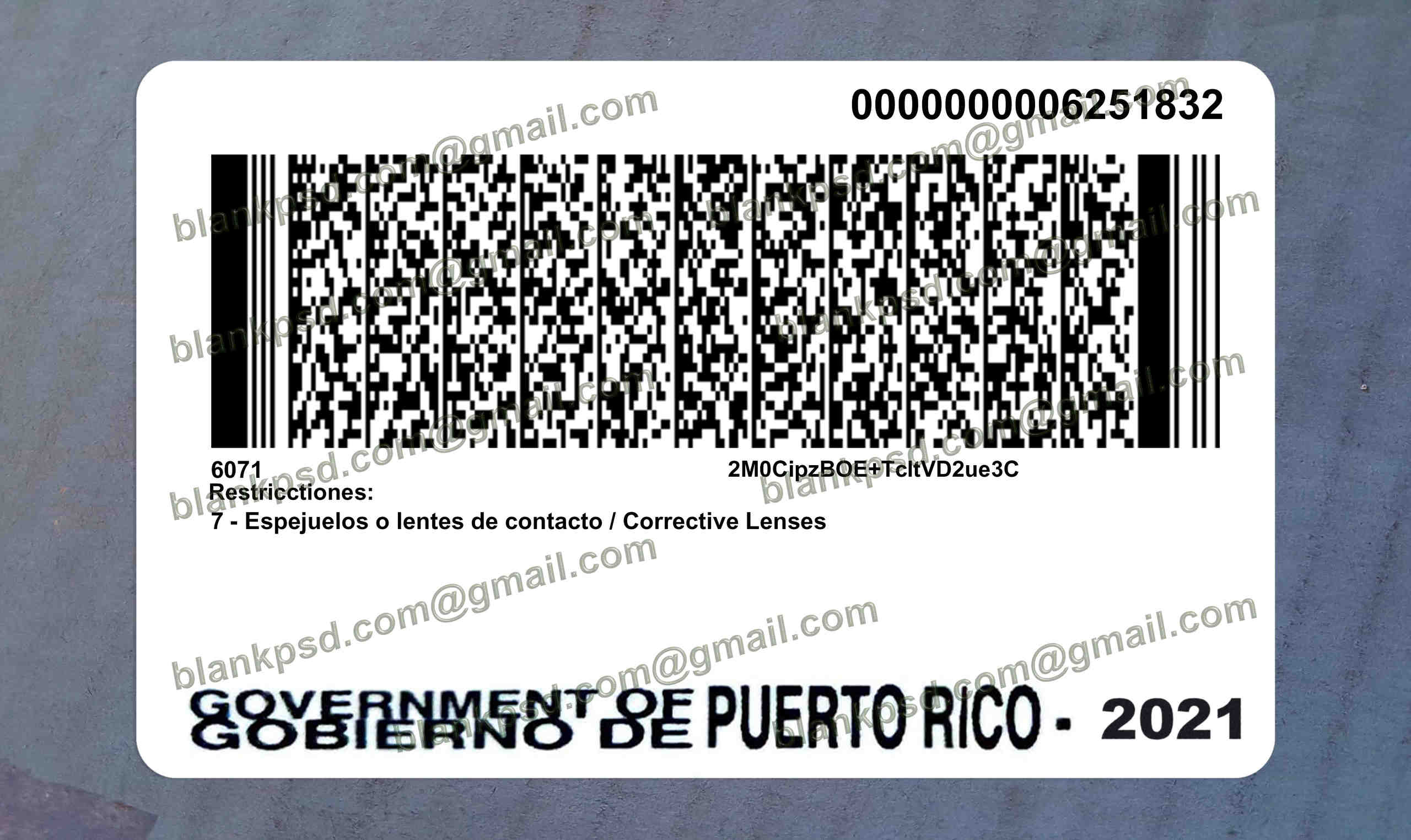 Puerto Rico Drivers License Template New V2 Blank Psd 5270