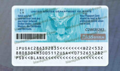 passport card template back