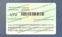 back of lithuania id