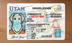 utah drivers license template