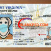 west virginia drivers license template