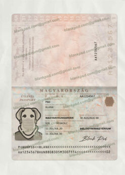 Hungary Passport Template Psd New V2 4 fake hungarian passport template