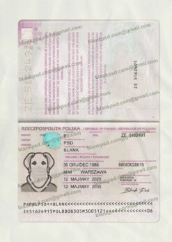 fake polish passport psd