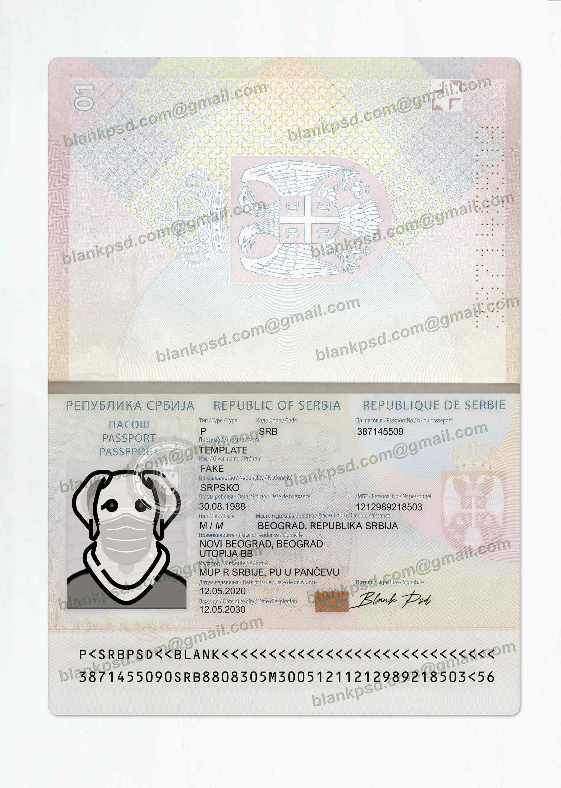 serbian passport template psd serbian passport template psd