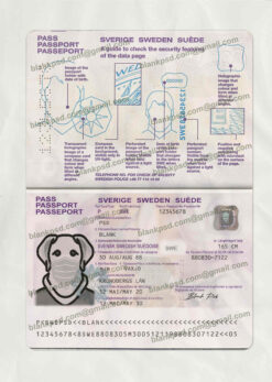 swedish passport template psd