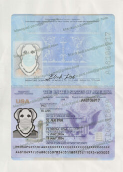 usa passport psd template