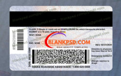 texas driver license back