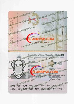 malta passport template psd