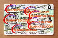 North Carolina Drivers License Template