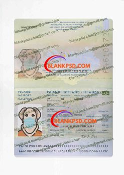 iceland passport template psd