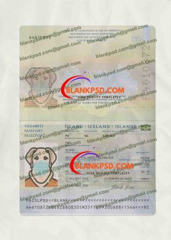 fake iceland passport psd